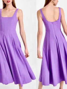 🌺🎉HP🎉🌺 NWT Staud Wells Midi Dress Amethyst